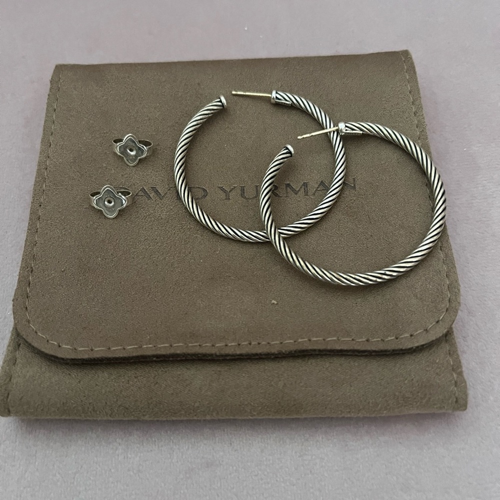 David Yurman Cable Hoop Earrings (1.5 inch)